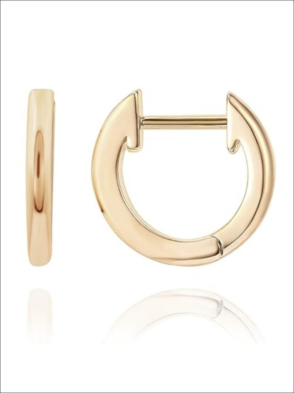 Small Gold Hoop Earrings Huggie 18K Gold Plated Vermeil